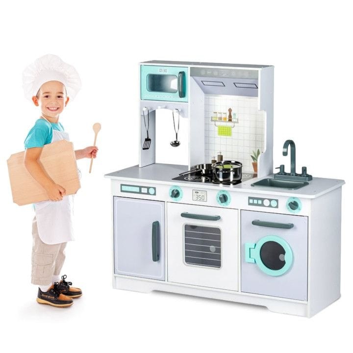 Large Wooden Play Kitchen with Accessories
