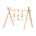 Wooden Baby Gym with Pink Toys