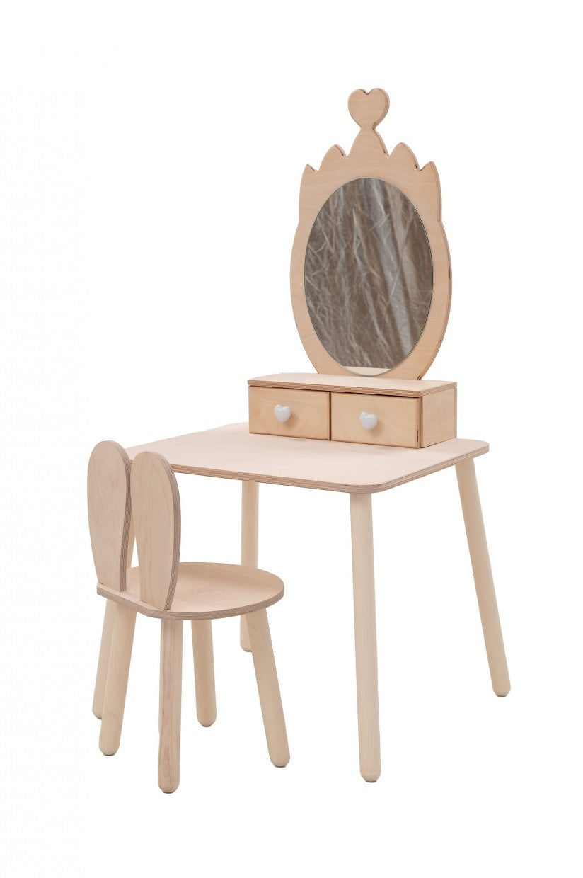 Princess Beauty Table and Chair with Mirror - Crown