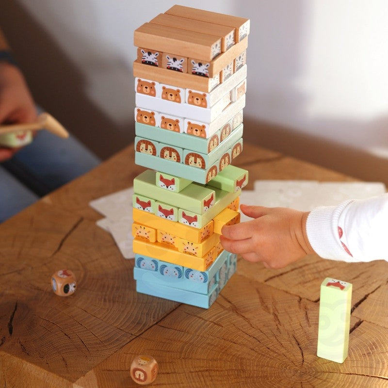 Shaky Tower Skill Game With Animals