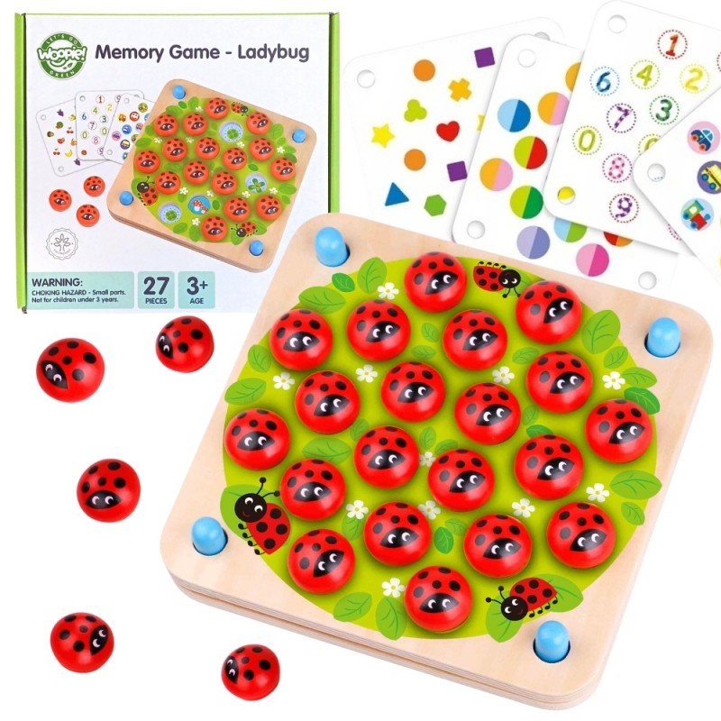 Wooden Educational Memory Puzzle Ladybugs